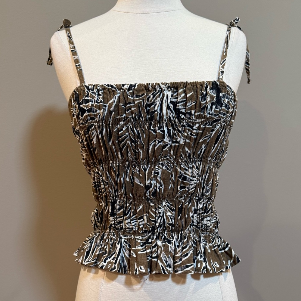Habitual Zebra Print Camisole in Brown and White